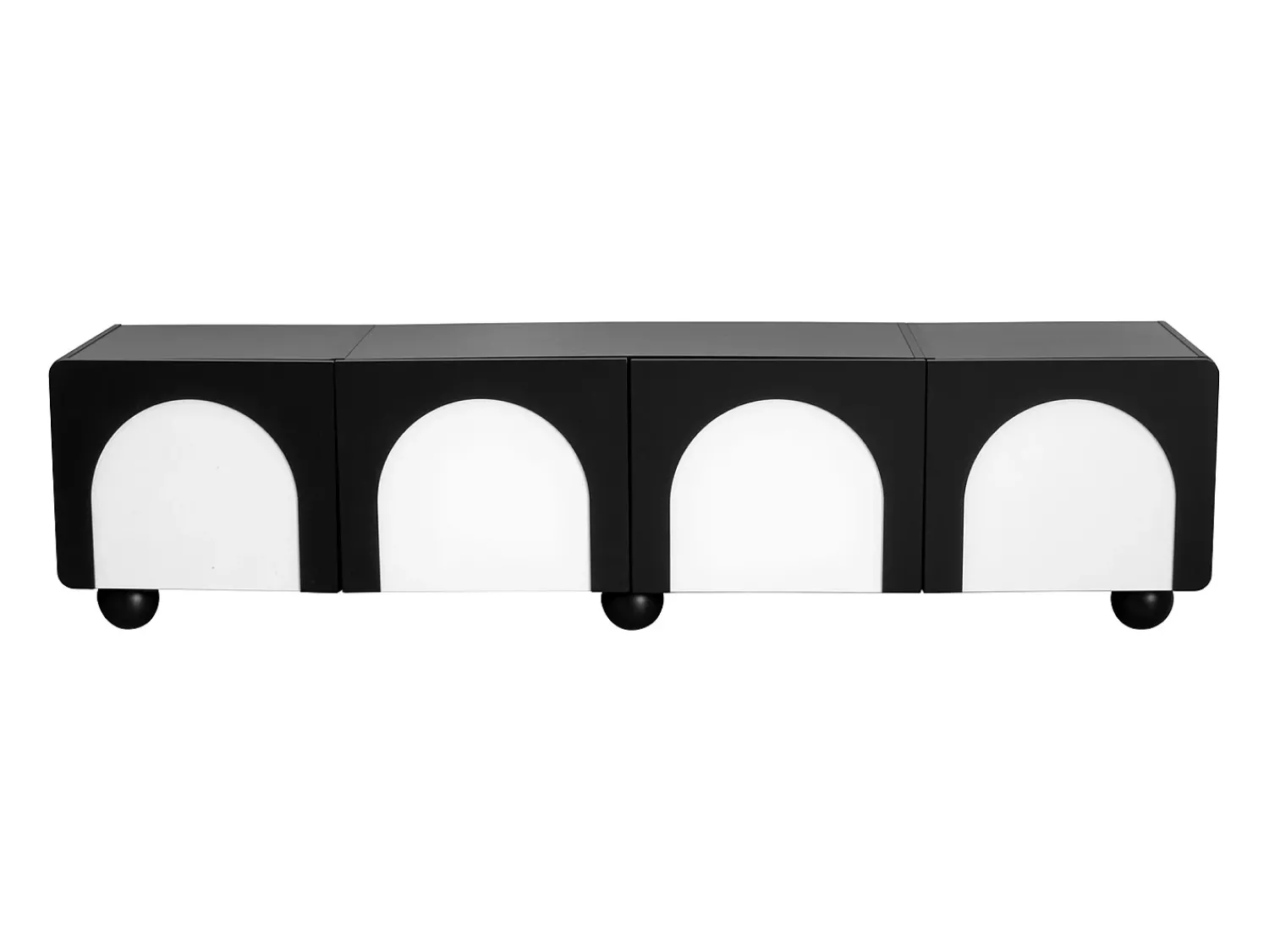Hot Hauss Spole Suporte para TV com 2 portas e 2 gavetas - Design e branco 180 x 38 x 45 cm Preto