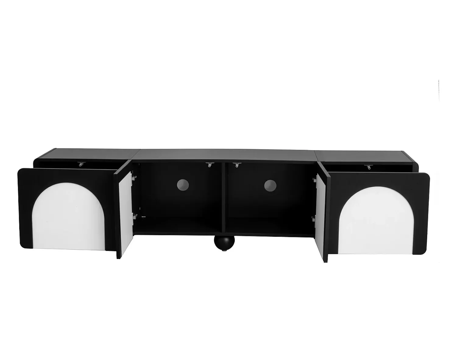 Hot Hauss Spole Suporte para TV com 2 portas e 2 gavetas - Design e branco 180 x 38 x 45 cm Preto