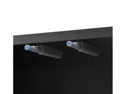 Clearance Hauss Spole Suporte para TV com 4 portas texturadas - Design bicolor em preto e madeira Natural claro