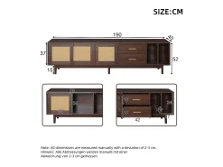 Móvel De Tv| Suporte para TV com 2 portas e 2 gavetas - Suporte para TV com 2 espaços de arrumação abertos - - para sala de estar Castanho