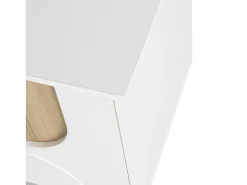 Móvel De Tv*Hauss Spole Suporte para TV com 4 portas - Pés redondos em madeira - Acabamento em madeira vintage - Branco