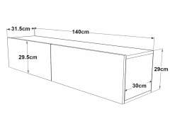 Móvel De Tv|Helloshop26 Suporte para TV com 2 portas 29,5 x 140 x 31,5 cm efeito carvalho rústico/branco 03_0007783 Bege