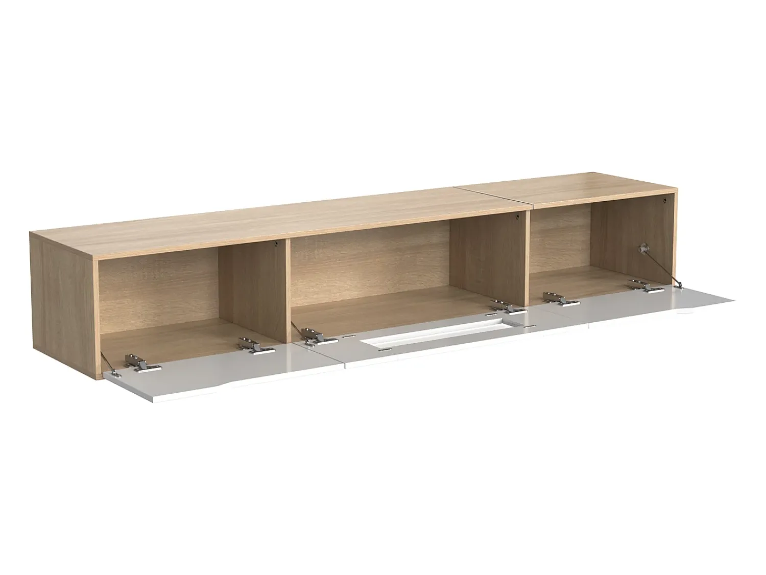 Hauss Spole Suporte para TV com 3 portas e iluminação LED - brilhante e natural^ Móvel De Tv