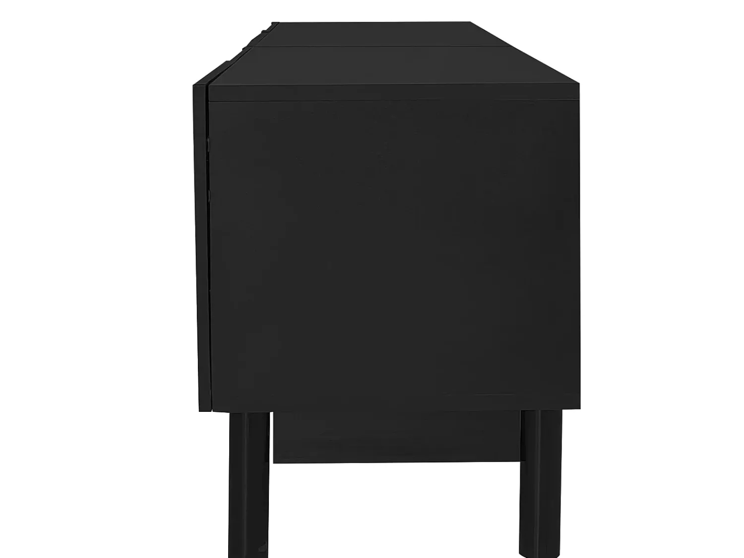 Best Hauss Spole Suporte para TV com 4 portas curvas em formato de onda - Preto