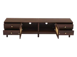 Discount Hauss Spole Suporte para TV com 2 portas e 4 gavetas, gestão de cabos, Castanho