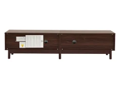 Discount Hauss Spole Suporte para TV com 2 portas e 4 gavetas, gestão de cabos, Castanho