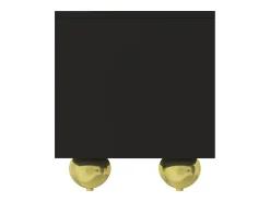 Móvel De Tv*Hauss Spole Suporte para TV com 4 portas texturadas e pés redondos dourados - Madeira PB - Preto