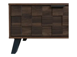 Móvel De Tv|Hauss Spole Suporte para TV com 2 portas e 2 compartimentos abertos - Acabamento em madeira escura 160,5 x 35,5 x 45 cm Natural escuro