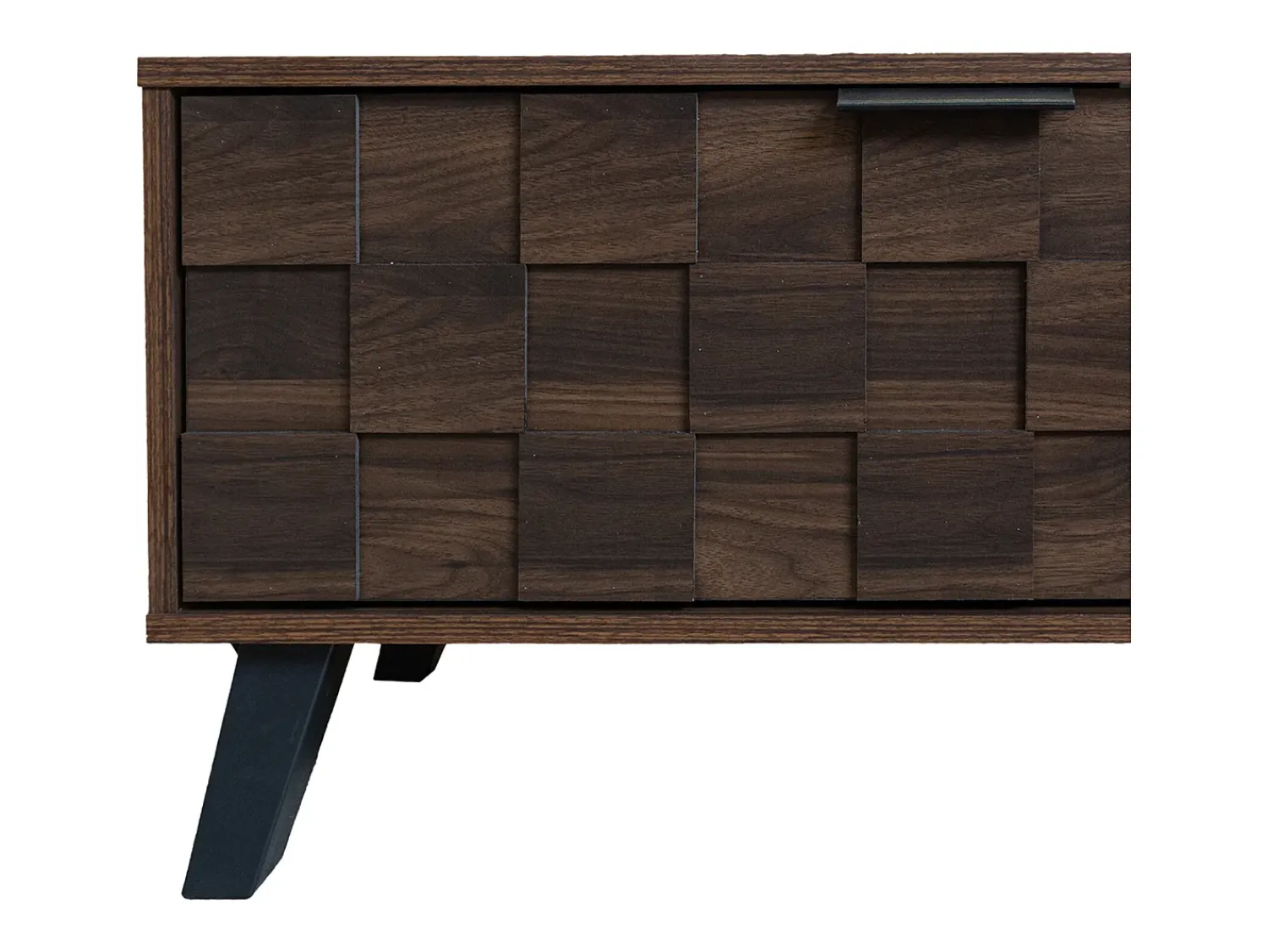 Móvel De Tv|Hauss Spole Suporte para TV com 2 portas e 2 compartimentos abertos - Acabamento em madeira escura 160,5 x 35,5 x 45 cm Natural escuro