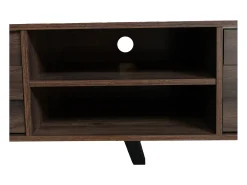 Móvel De Tv|Hauss Spole Suporte para TV com 2 portas e 2 compartimentos abertos - Acabamento em madeira escura 160,5 x 35,5 x 45 cm Natural escuro