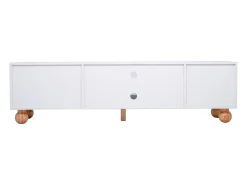 Móvel De Tv*Hauss Spole Suporte para TV com 2 portas - Pés redondos em madeira - Branco