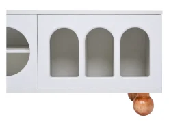 Móvel De Tv*Hauss Spole Suporte para TV com 2 portas - Pés redondos em madeira - Branco