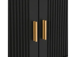 Online Hauss Spole Suporte para TV com 2 portas e 4 gavetas - Pés em metal dourado - Preto