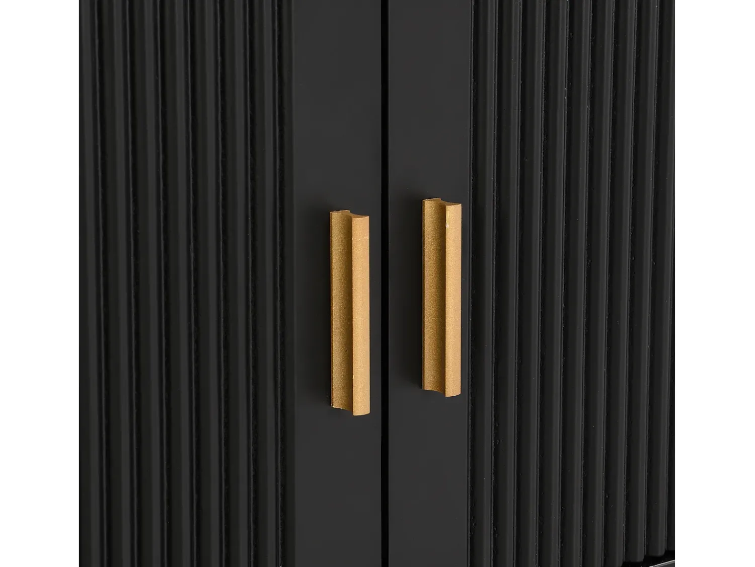 Online Hauss Spole Suporte para TV com 2 portas e 4 gavetas - Pés em metal dourado - Preto