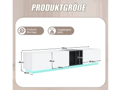 Móvel De Tv|Hauss Spole Suporte para TV com 2 portas e 1 gaveta - Design em blocos preto e Branco
