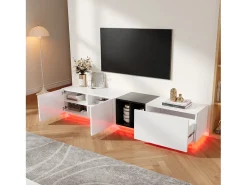 Móvel De Tv|Hauss Spole Suporte para TV com 2 portas e 1 gaveta - Design em blocos preto e Branco