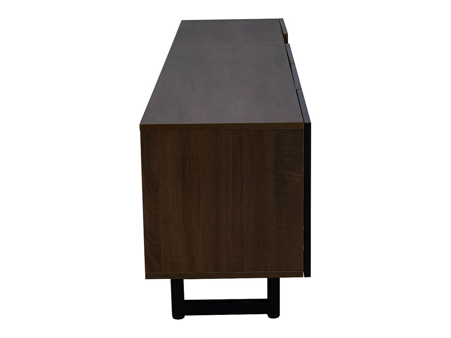 Móvel De Tv*Hauss Spole Suporte para TV com 4 portas - Acabamento em brilhante - Cor da madeira 180 x 38 x 50 cm Preto