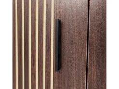 Móvel De Tv|Hauss Spole Suporte para TV com 4 portas e iluminação LED - Madeira MDF e vidro - Castanho