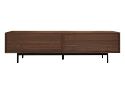 Móvel De Tv|Hauss Spole Suporte para TV com 4 portas e iluminação LED - Madeira MDF e vidro - Castanho