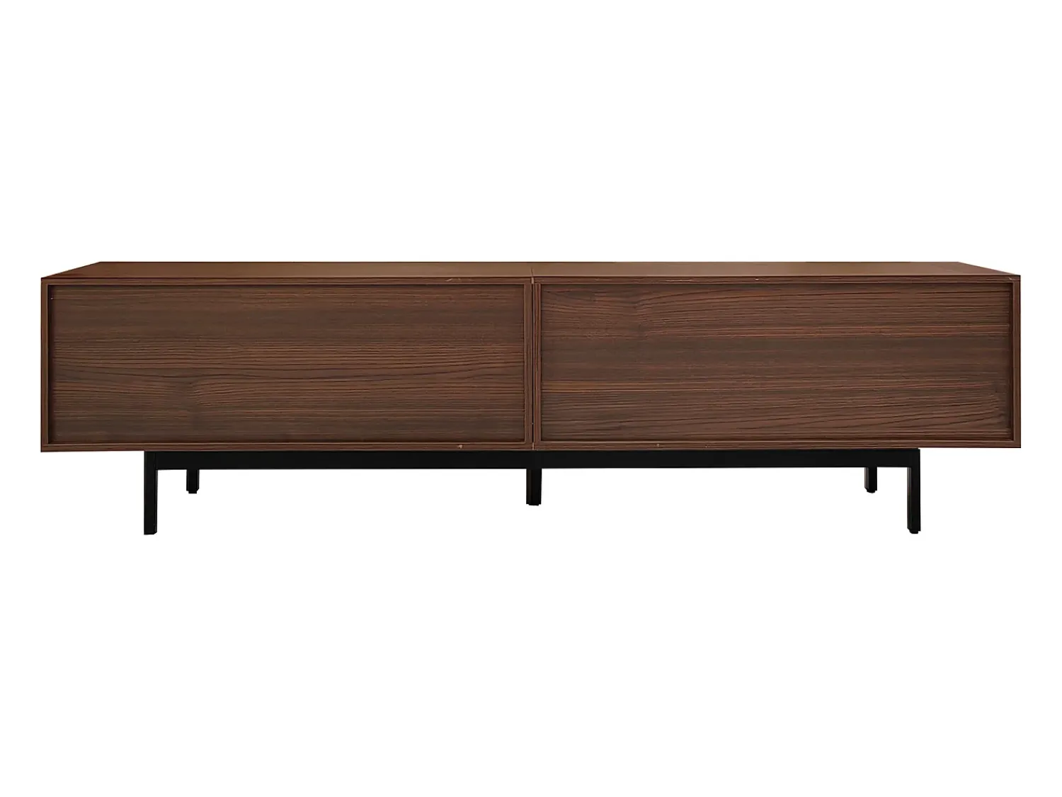 Móvel De Tv|Hauss Spole Suporte para TV com 4 portas e iluminação LED - Madeira MDF e vidro - Castanho