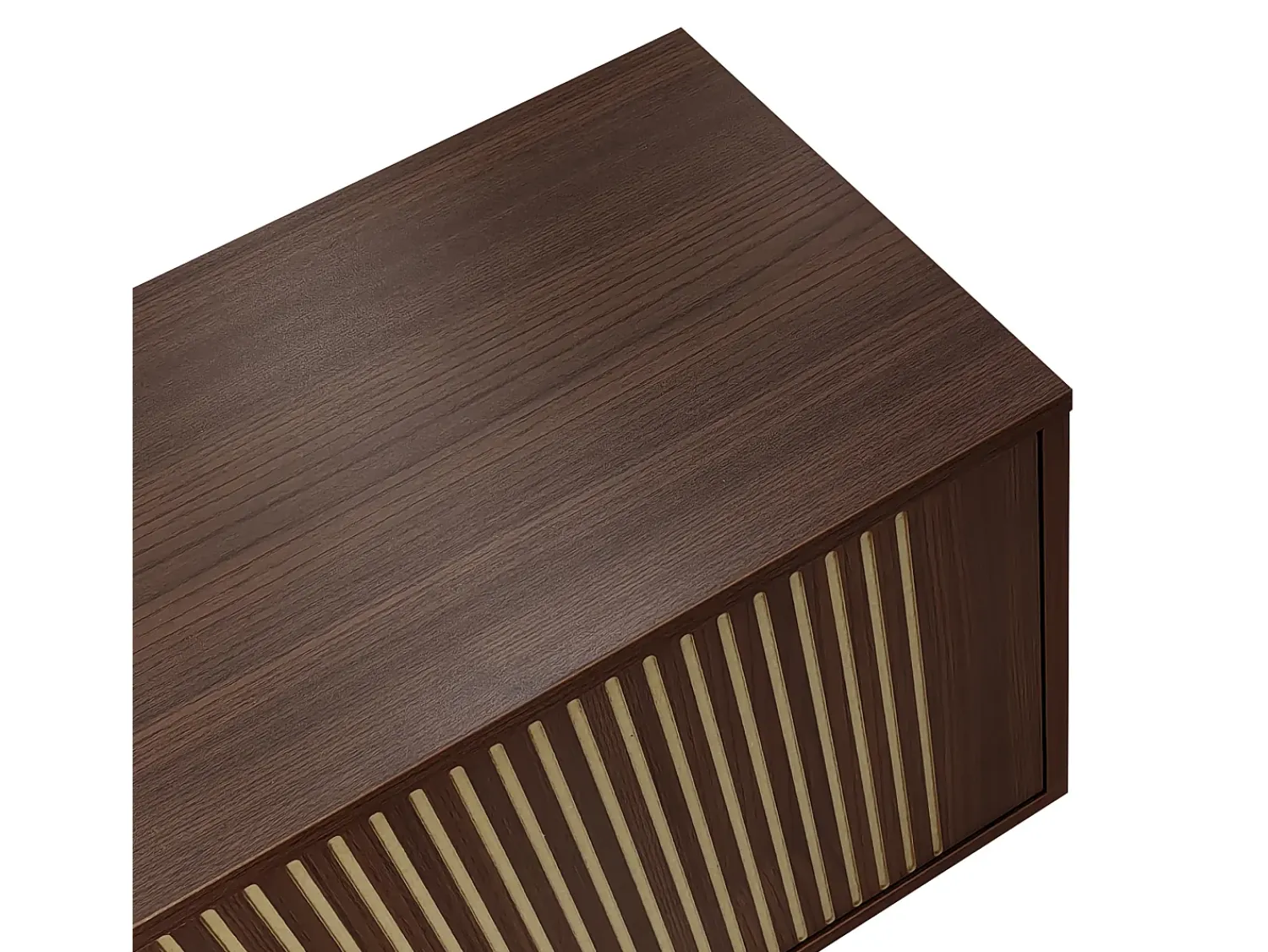 Móvel De Tv|Hauss Spole Suporte para TV com 4 portas e iluminação LED - Madeira MDF e vidro - Castanho
