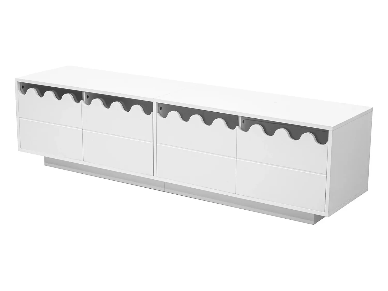 Móvel De Tv|Hauss Spole Suporte para TV com 4 portas e design ondulado - 170x40x45 cm Branco