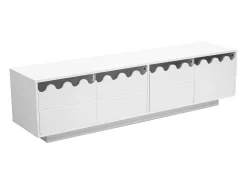Móvel De Tv|Hauss Spole Suporte para TV com 4 portas e design ondulado - 170x40x45 cm Branco
