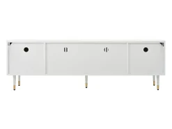 Hot Hauss Spole Suporte para TV com 4 portas, porta gradeada, Branco