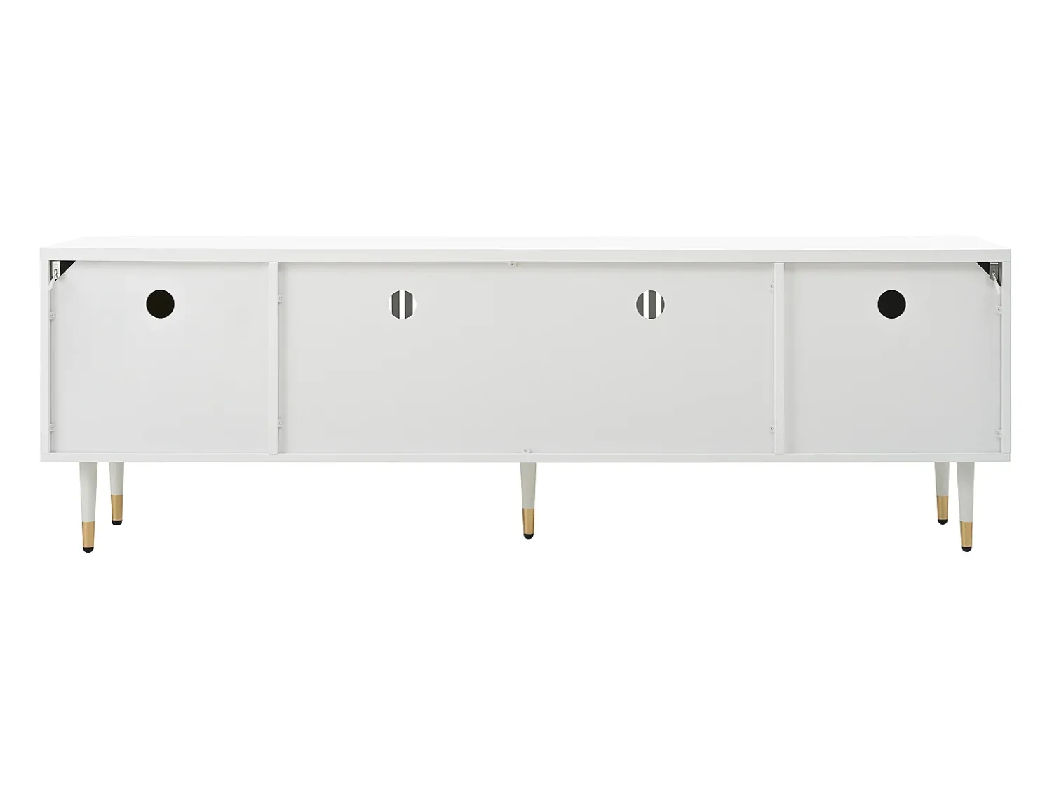 Hot Hauss Spole Suporte para TV com 4 portas, porta gradeada, Branco