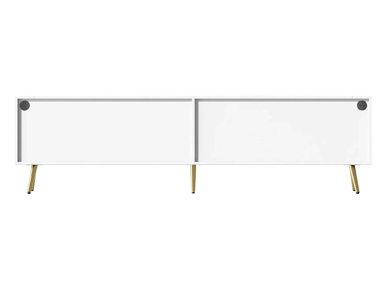 Móvel De Tv|Hauss Spole Suporte para TV com 4 portas em vidro, luzes LED, pés em metal, cor branca. Branco