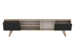 Móvel De Tv|Vente-unique Suporte para TV com 2 portas e 3 prateleiras - Preto e Natural - MOSTIA Preto / Natural claro