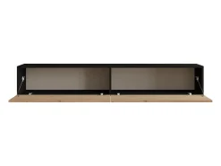 Móvel De Tv|Helloshop26 Suporte para TV com 2 portas 29,5 x 180 x 31,5 cm efeito carvalho 03_0007791 Preto
