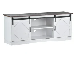 Móvel De Tv|Hauss Spole Suporte para TV com 2 portas de correr - Prateleiras ajustáveis 150 x 40 x 60 cm - Branco