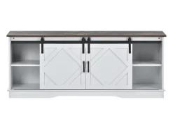 Móvel De Tv|Hauss Spole Suporte para TV com 2 portas de correr - Prateleiras ajustáveis 150 x 40 x 60 cm - Branco