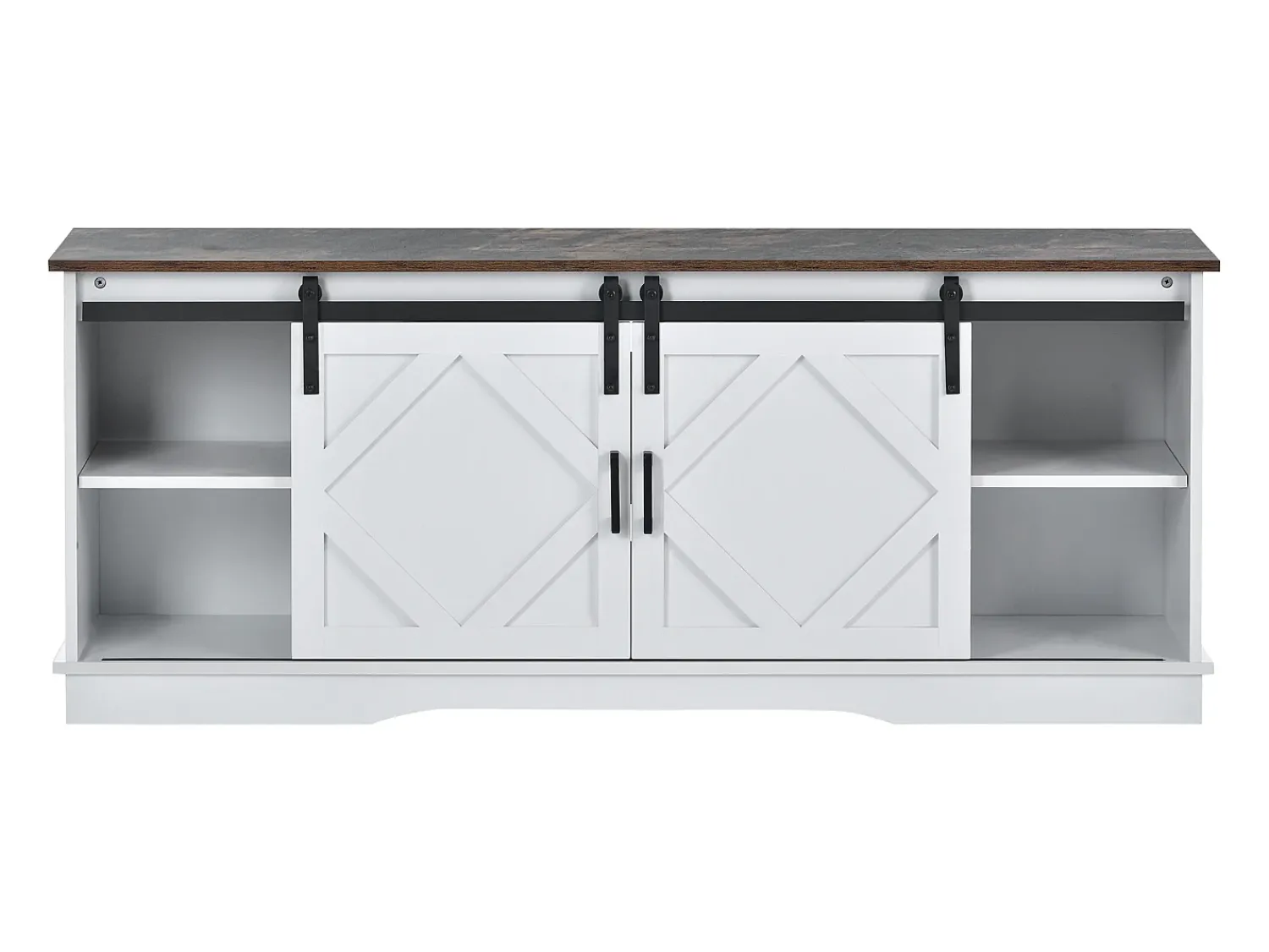 Móvel De Tv|Hauss Spole Suporte para TV com 2 portas de correr - Prateleiras ajustáveis 150 x 40 x 60 cm - Branco