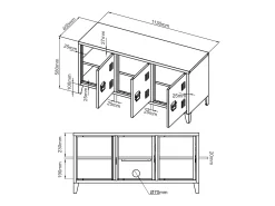 Móvel De Tv*Helloshop26 Suporte para TV com 3 portas 58 x 113 x 40 cm 03_0007764 Branco
