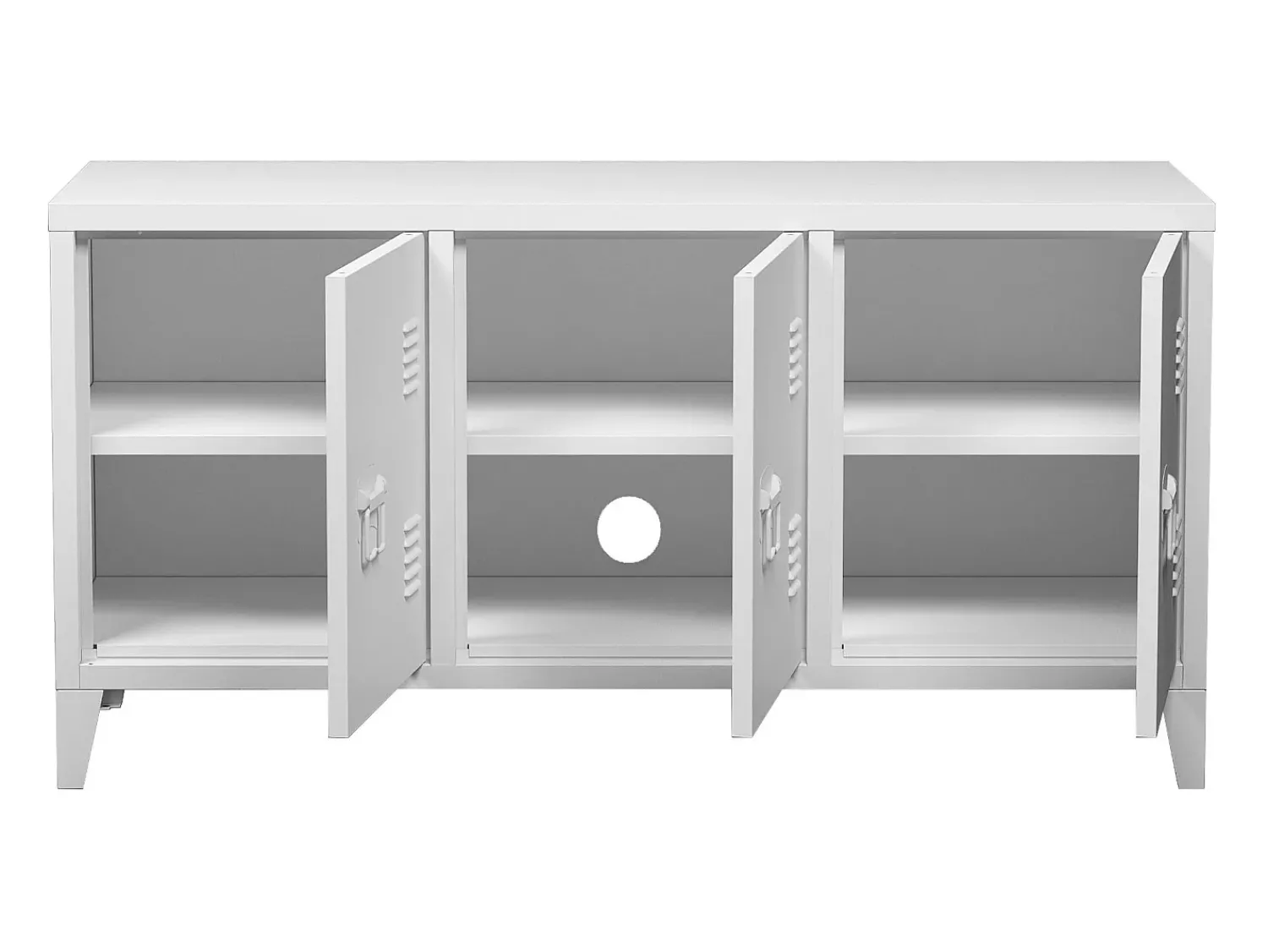 Móvel De Tv*Helloshop26 Suporte para TV com 3 portas 58 x 113 x 40 cm 03_0007764 Branco