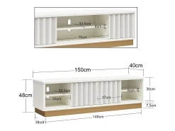Móvel De Tv*CosmoLiving by Cosmopolitan Suporte para TV com 2 prateleiras abertas em MDF Expresso Branco