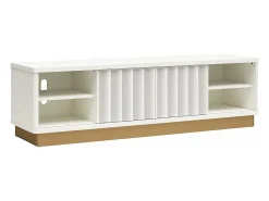 Móvel De Tv*CosmoLiving by Cosmopolitan Suporte para TV com 2 prateleiras abertas em MDF Expresso Branco