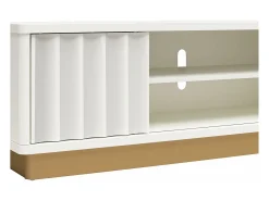 Móvel De Tv*CosmoLiving by Cosmopolitan Suporte para TV com 2 prateleiras abertas em MDF Expresso Branco
