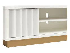 Móvel De Tv*CosmoLiving by Cosmopolitan Suporte para TV com 2 prateleiras abertas em MDF Expresso Branco