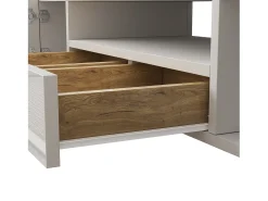 Suporte para TV com alto brilho - Suporte para TV para sala de estar com iluminação LED - 6 portas e 2 gavetas - e madeira^ Móvel De Tv