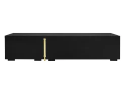 Móvel De Tv| Suporte para TV com comprimento ajustável (140-260 cm), modelo baixo com função giratória, acabamento em mármore, Branco