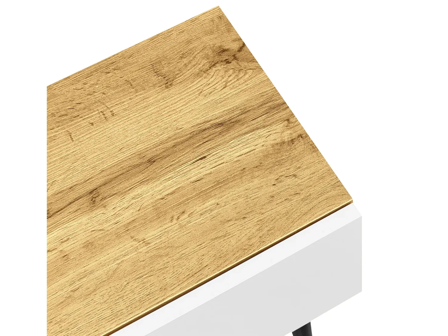 Suporte para TV com comprimento ajustável, design modular em 2 partes, pés de metal, madeira + branco fosco^ Móvel De Tv