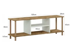 Móvel De Tv|Helloshop26 Suporte para TV com espaço de armazenamento 43 x 120 x 29 cm efeito madeira / 03_0007886 Branco