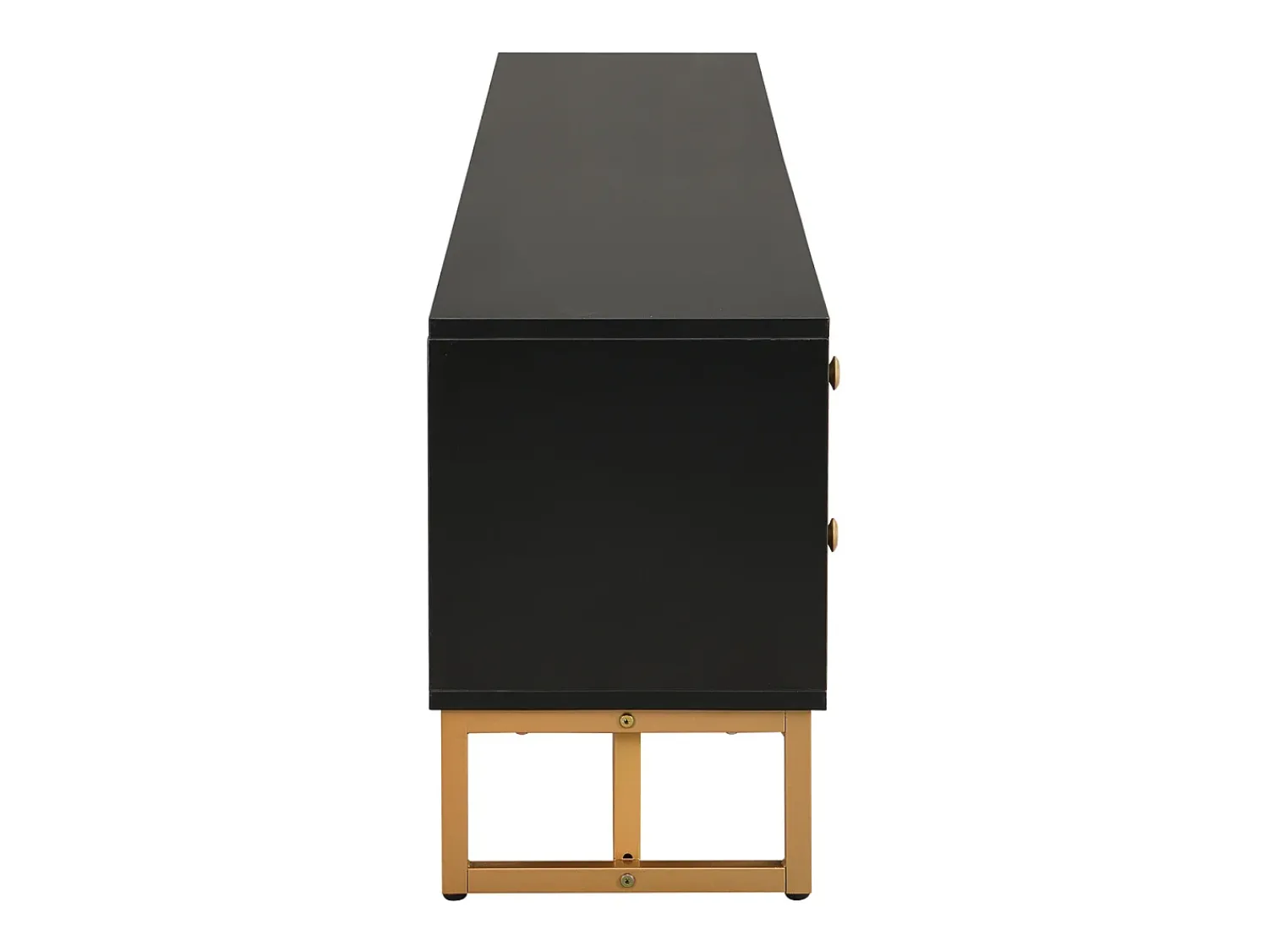 Suporte para TV com espaço de armazenamento, 2 portas e 4 gavetas, suporte baixo para TV, pés e puxadores dourados,^ Móvel De Tv