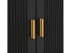 Suporte para TV com espaço de armazenamento, 2 portas e 4 gavetas, suporte baixo para TV, pés e puxadores dourados,^ Móvel De Tv