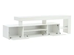 New Hauss Spole Suporte para TV com iluminação LED e 3 portas - acabamento brilhante - 192 x 37 x 53 cm Branco