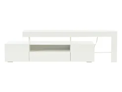 New Hauss Spole Suporte para TV com iluminação LED e 3 portas - acabamento brilhante - 192 x 37 x 53 cm Branco