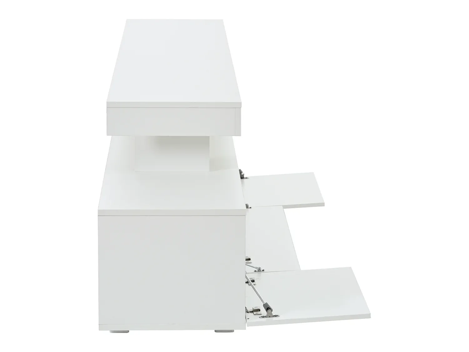 New Hauss Spole Suporte para TV com iluminação LED e 3 portas - acabamento brilhante - 192 x 37 x 53 cm Branco